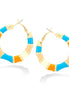 Gold-Tone Multi Color Bamboo Hoops Earrings