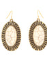 Gold-Tone Metal Ivory Oval Earrings