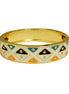 Egyptian pyramid style white detail hinged bracelet