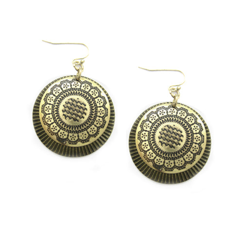 GOLD DANGLE EARRING  #SE25764 (IH20/B240)