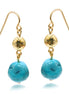 Turquoise rock dangling earrings