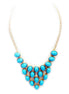 Gold and turquoise bib necklace