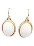 Off white and gold oval earrings