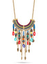 Tazza-Gold-Tone Metal Multicolor Tassel Necklace