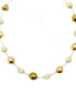 Multi brown pearly shambala necklace