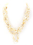 Gold Tone White And Cream Sead Bead Necklace