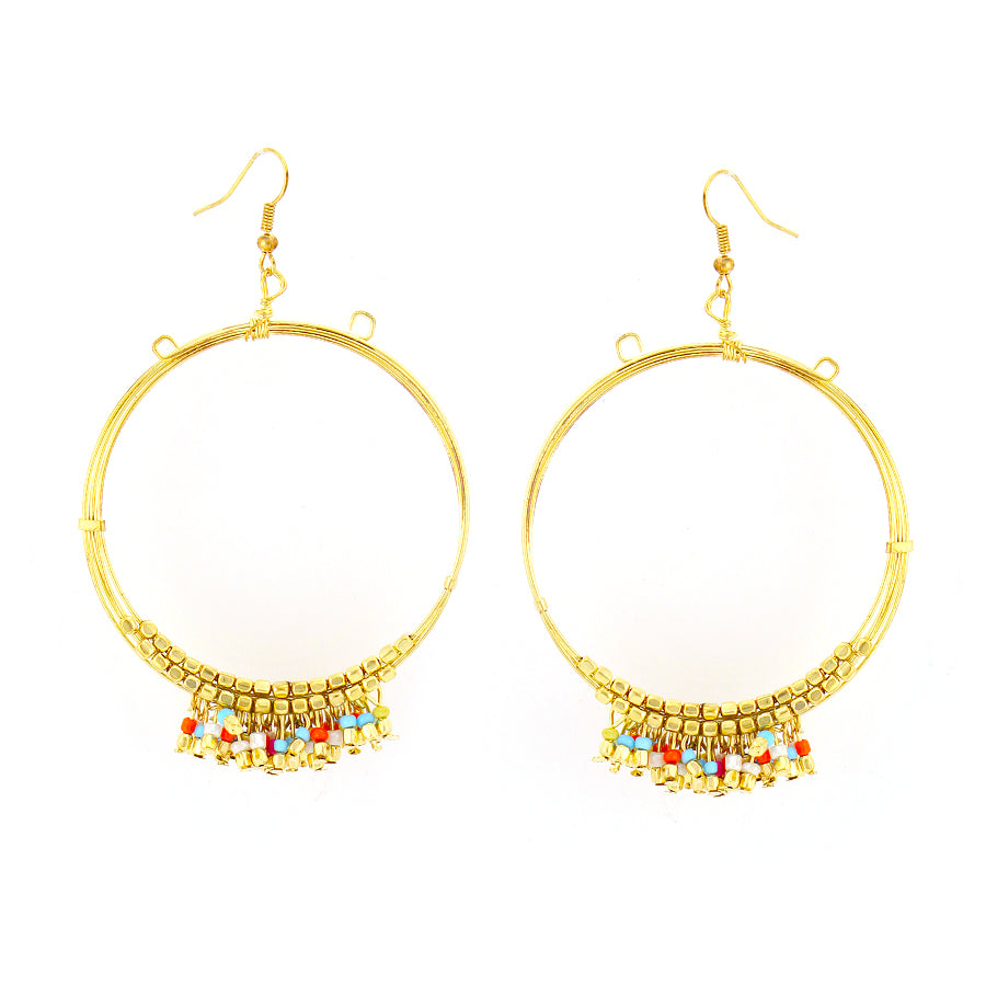 Gold-Tone Metal Round Seed Bead Neckalce
