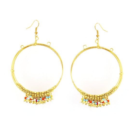 Gold-Tone Metal Round Seed Bead Neckalce