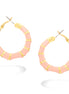Gold-Tone Enamel Peach Bamboo Earrings