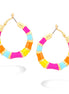 Gold-Tone Enamel Multi Color Bamboo Earrings