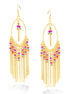 Gold-Tone Multi Color Beads Tassel Earrings
