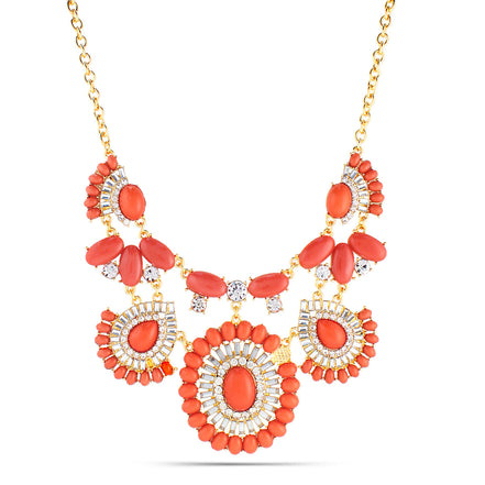 Gold-Tone,Metal,Coral,And,Crystal,Necklace