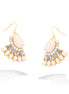 Tone Metal Cristal Cream Earrings