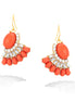 Gold-Tone Metal  Cristal Coral Earrings