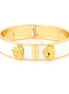 Gold-Tone Horse White Hinged Bracelets