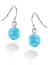 Round Turquoise Bead Silver Earring