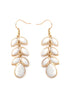 Gold Light Ivory Flower Earrings
