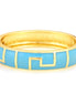 Greek pattern turquoise hinged bracelet
