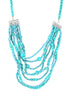 Silver-Tone Turquoise Bead Necklace