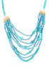 Gold-Tone Metal Turquoise Multi Layered Necklace