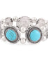 Rhodium-Tone Turquoise Bracelets