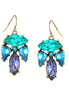 Aqua and turquoise flower stone earrings