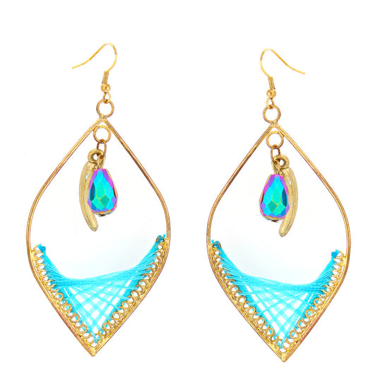 Gold-Tone Metal Rainbow Bead Earrings