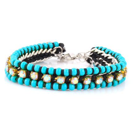 Turquoise Crystal Wrap Around Bracelets