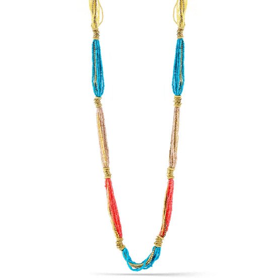 Gold-Tone Metal Multi Layered Seed Bead Necklaces