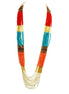 Multi-colored beaded long indian necklace