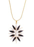 Gold Black Onyx And Ivory Color Stone Necklace