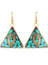 Turquoise Triangle Gold Earring