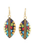 Multi Color  Marquise Shape Gold Earring