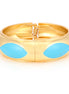 Gold Metal Blue Enamel Hinged Bracelet