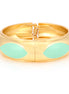 Gold Metal Mint Enamel Hinged Bracelet