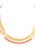 Orange Resin Gold Bib Necklace