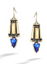 Gold Plated Oxide Cream And Blue Earring