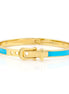 Gold-Tone Buckle Turquoise Hinged Bracelets