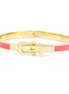 Gold-Tone Metal Buckle Pink Hinged Bracelets