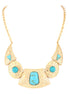 Turquoise Gold Bib Necklace