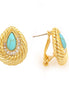 Turquoise Gold Cable Earring