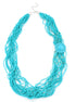 Turquoise Many Row Seed Bead Necklace