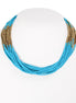 Gold-Tone Metal Turquoise Seed Beads Adjustable Lobster Claw Closure Layered Necklaces