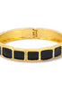 Gold-Tone Metal Black Hinged Bracelets