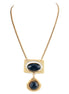 Black Onyx And Gold Long Necklace