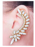 White Crystal Gold Ear Cuff