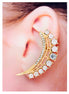 White Crystal Gold Ear Cuff