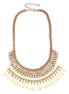 Gold-Tone Metal Creaml Ethnic Cleopatra Necklace