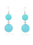 Silver-Tone Turquoise Beads Earrings
