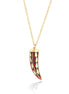 Gold-Tone Coral Horn Pendant Long Necklace